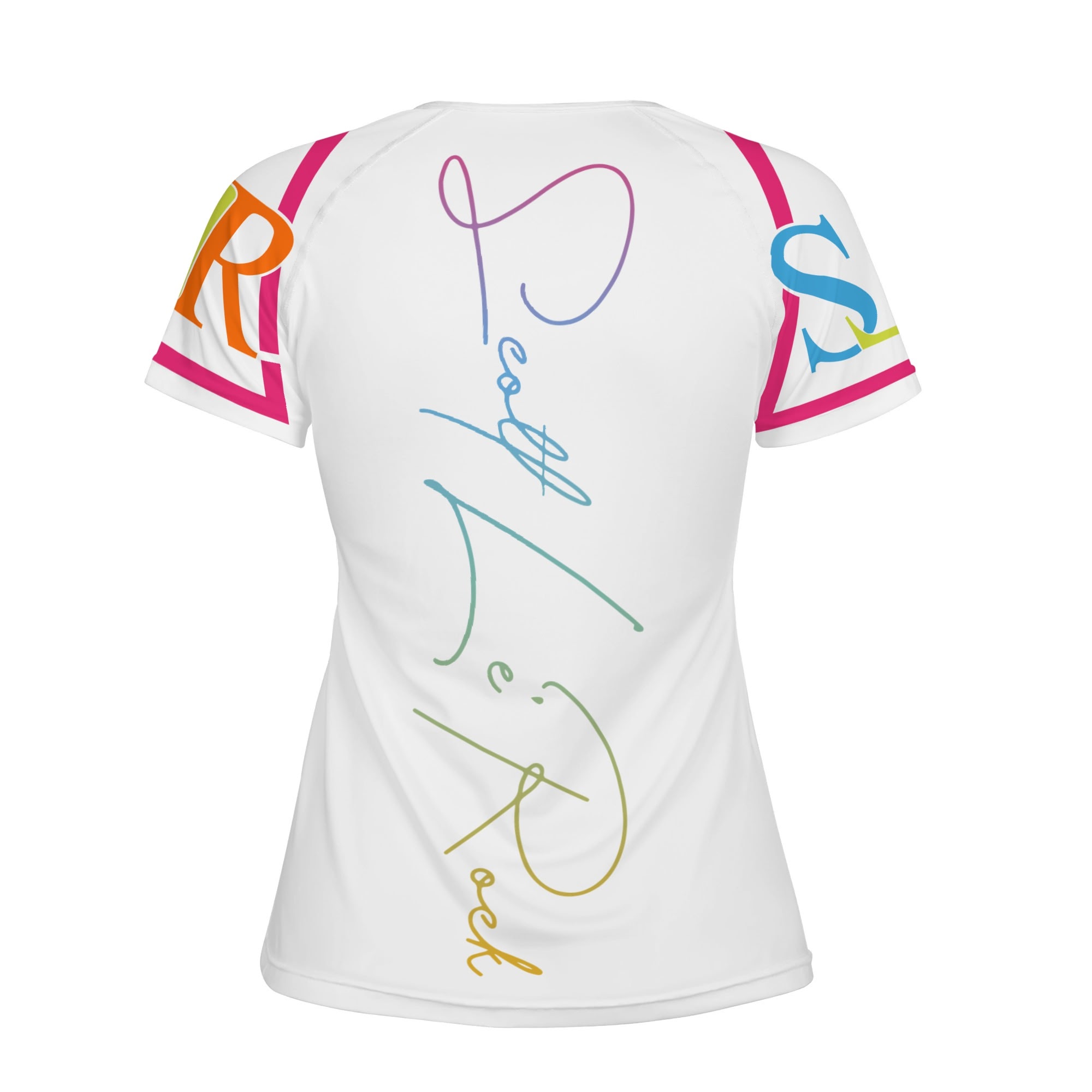 SLR WOMEN'S WHITE/TRI-COLOR LOGO TSHIRT - Image 2