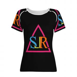 SLR WOMEN'S BLACK/TRI-COLOR LOGO TSHIRT