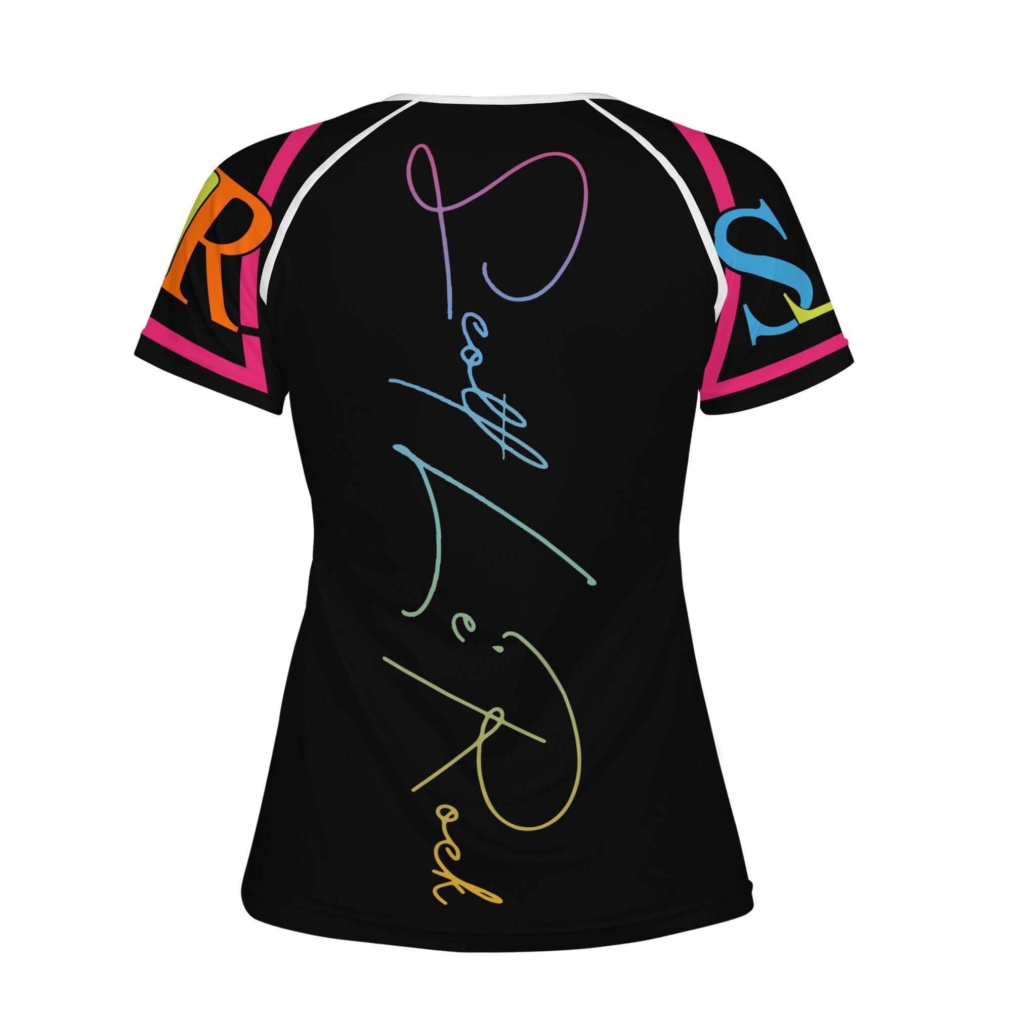 SLR WOMEN'S BLACK/TRI-COLOR LOGO TSHIRT - Image 2