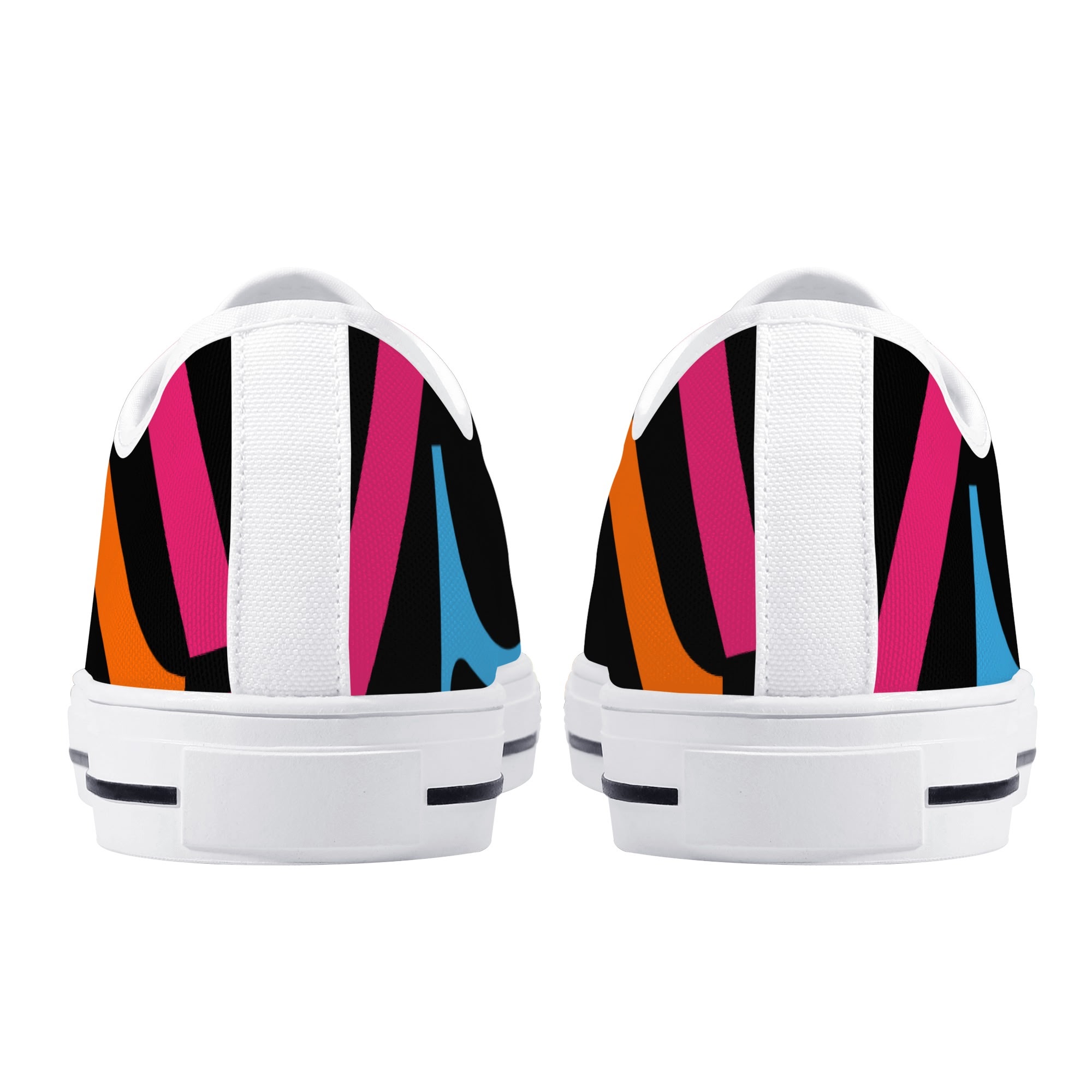 SLR WOMEN'S BLACK/PINK TRI-COLOR LOGO Low Top Canvas Shoes - Image 10
