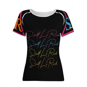 SLR WOMEN'S BLACK/PINK TRI-COLOR LOGO TSHIRT