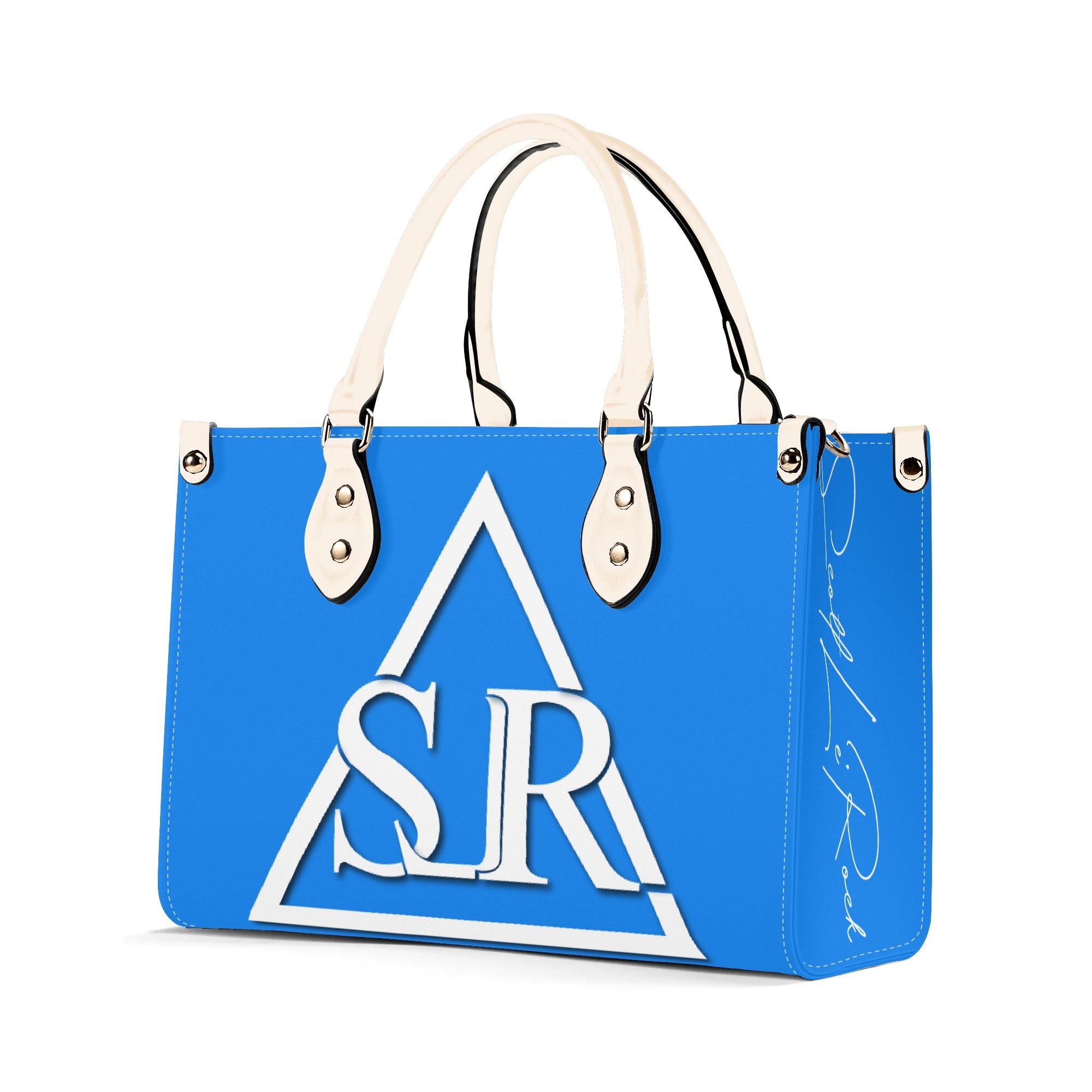 SLR WOMEN'S POWDER BLUE LEATHER SCOTT BAG - Image 17