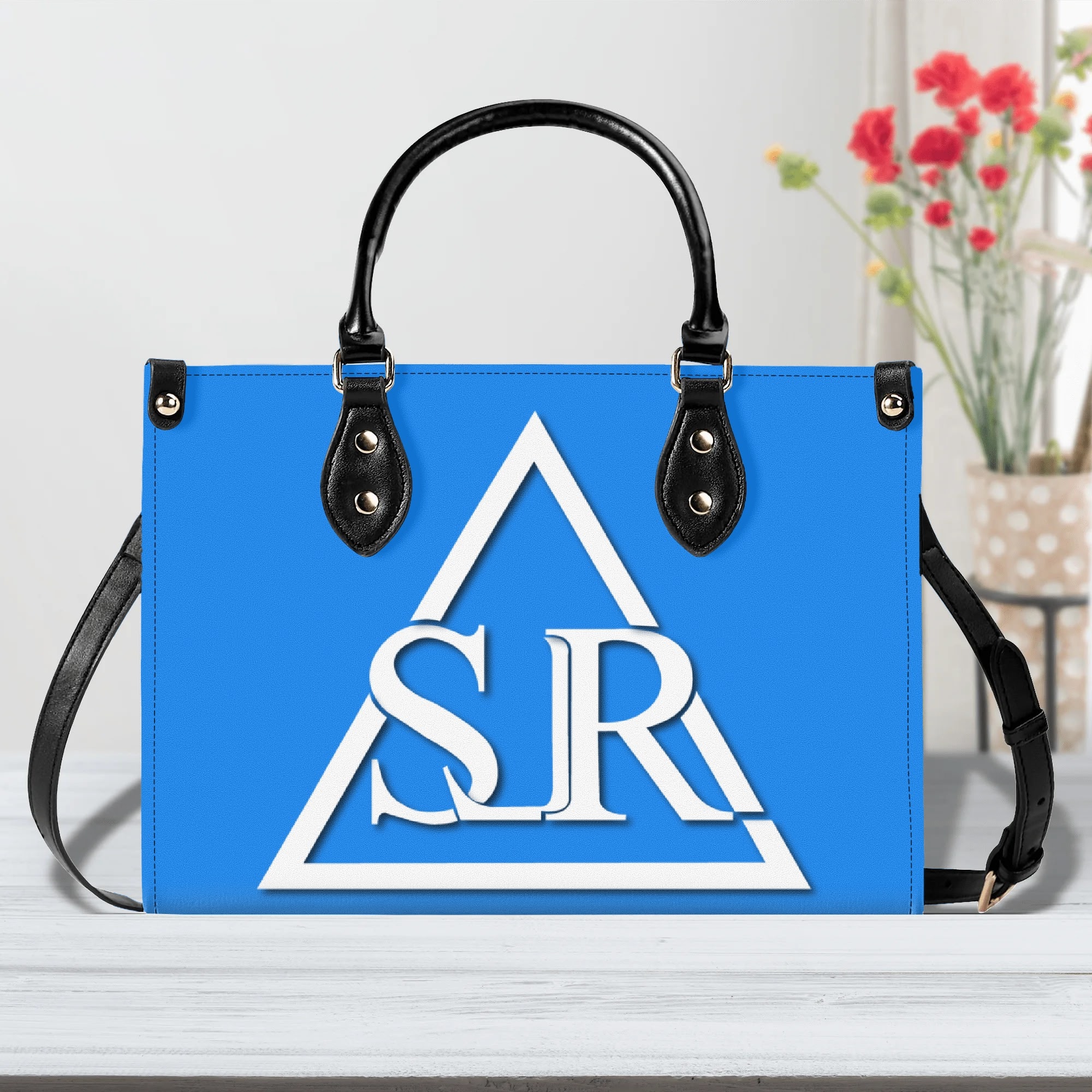 SLR WOMEN'S POWDER BLUE LEATHER SCOTT BAG - Image 6