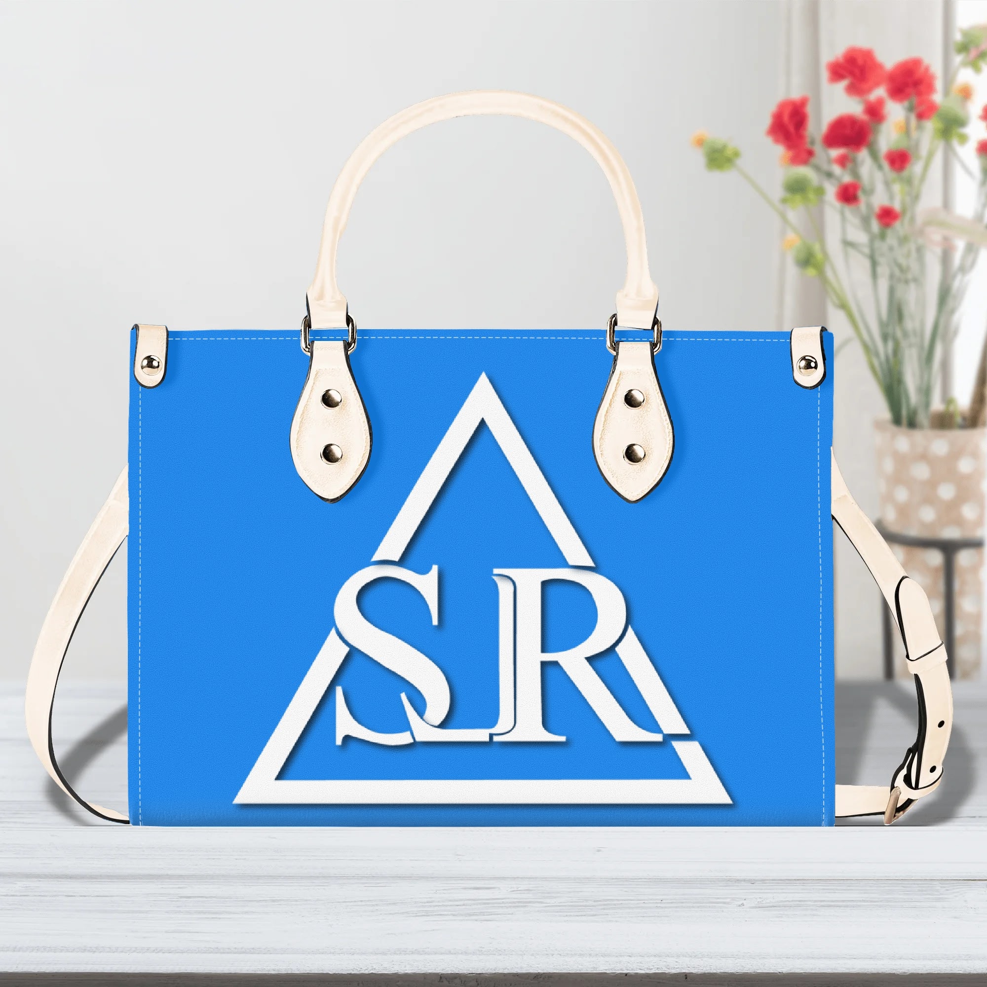SLR WOMEN'S POWDER BLUE LEATHER SCOTT BAG - Image 18