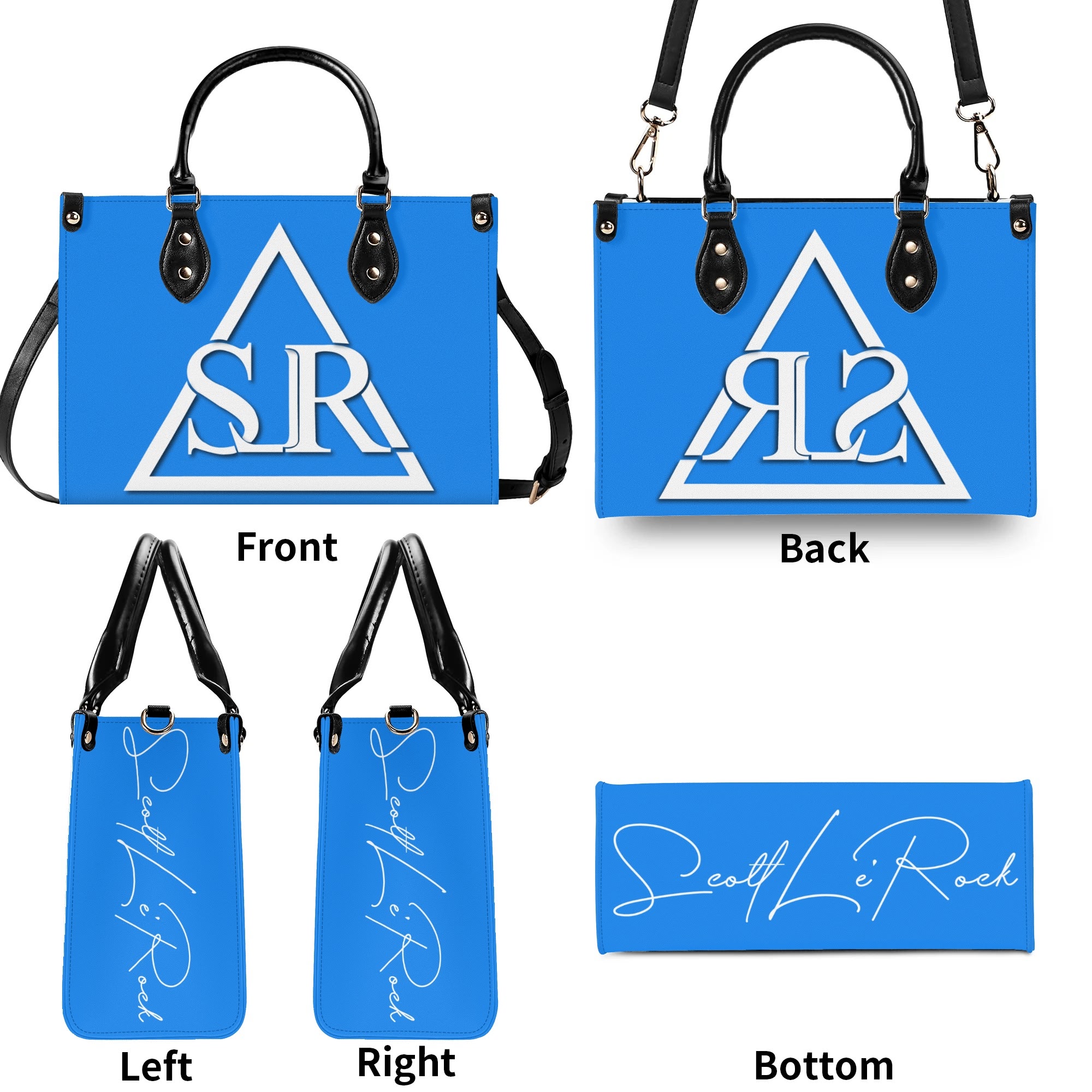 SLR WOMEN'S POWDER BLUE LEATHER SCOTT BAG - Image 9