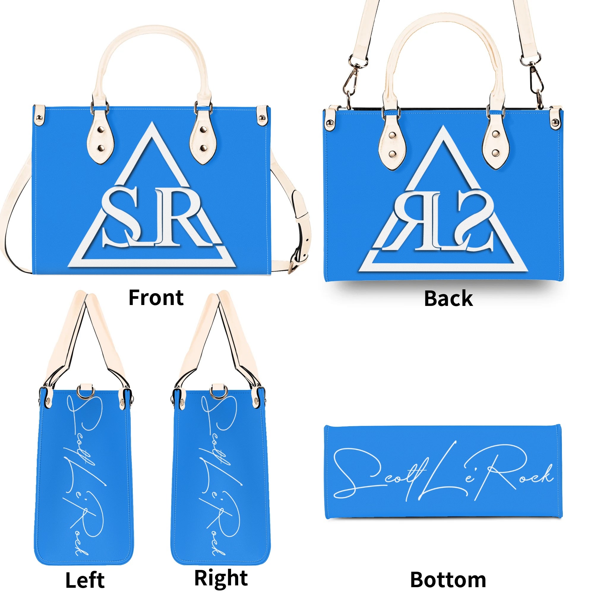SLR WOMEN'S POWDER BLUE LEATHER SCOTT BAG - Image 21