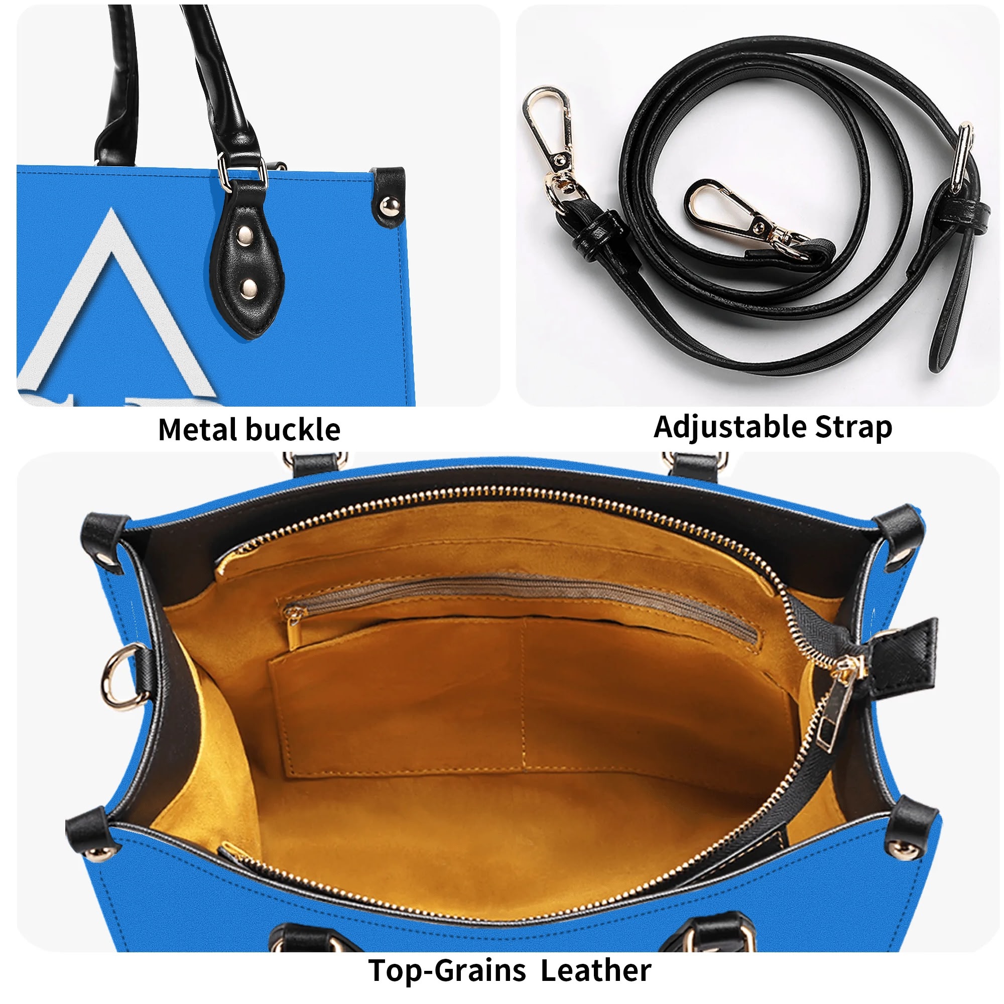 SLR WOMEN'S POWDER BLUE LEATHER SCOTT BAG - Image 11