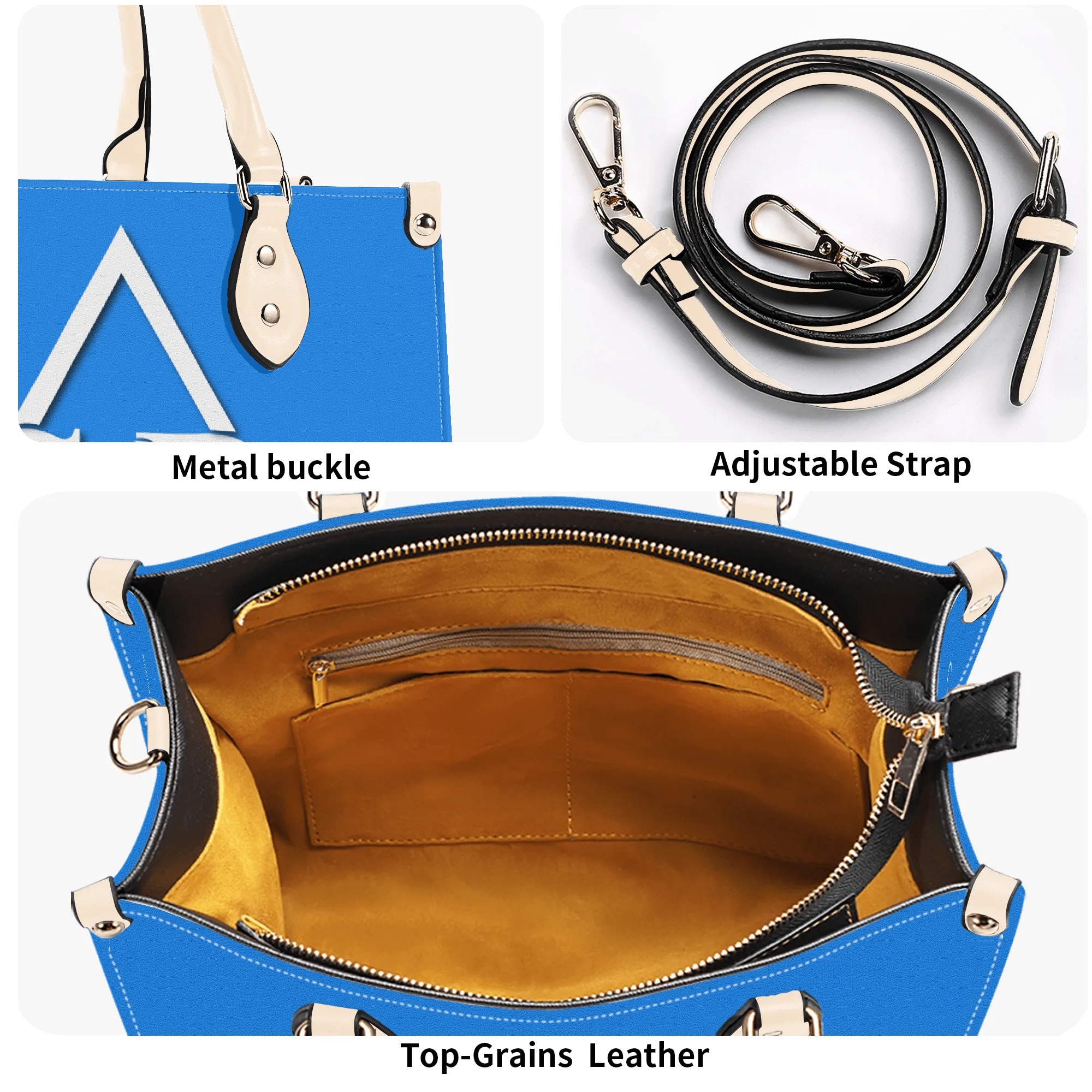 SLR WOMEN'S POWDER BLUE LEATHER SCOTT BAG - Image 23