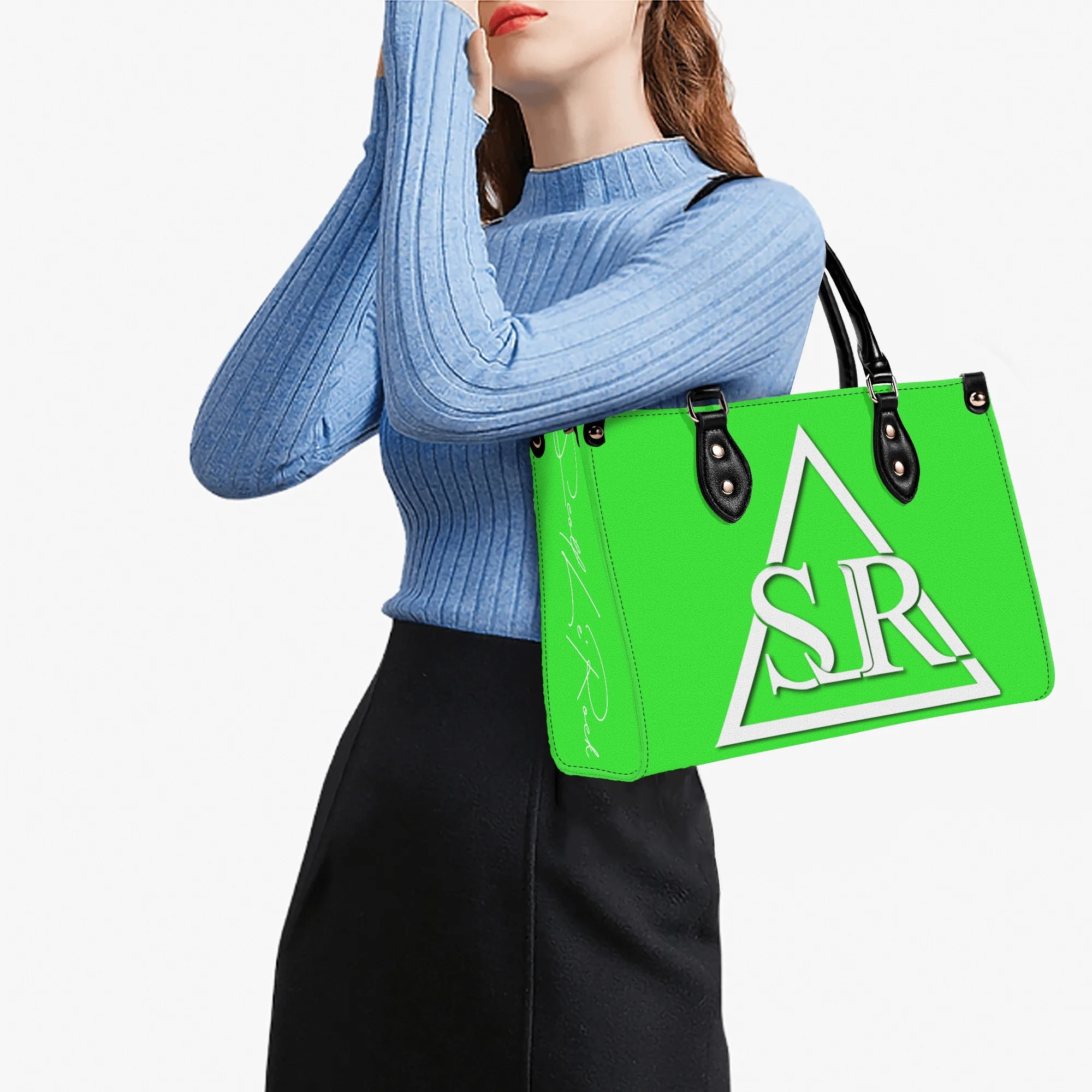 SLR WOMEN'S LIME GREEN LEATHER SCOTT BAG - Image 7