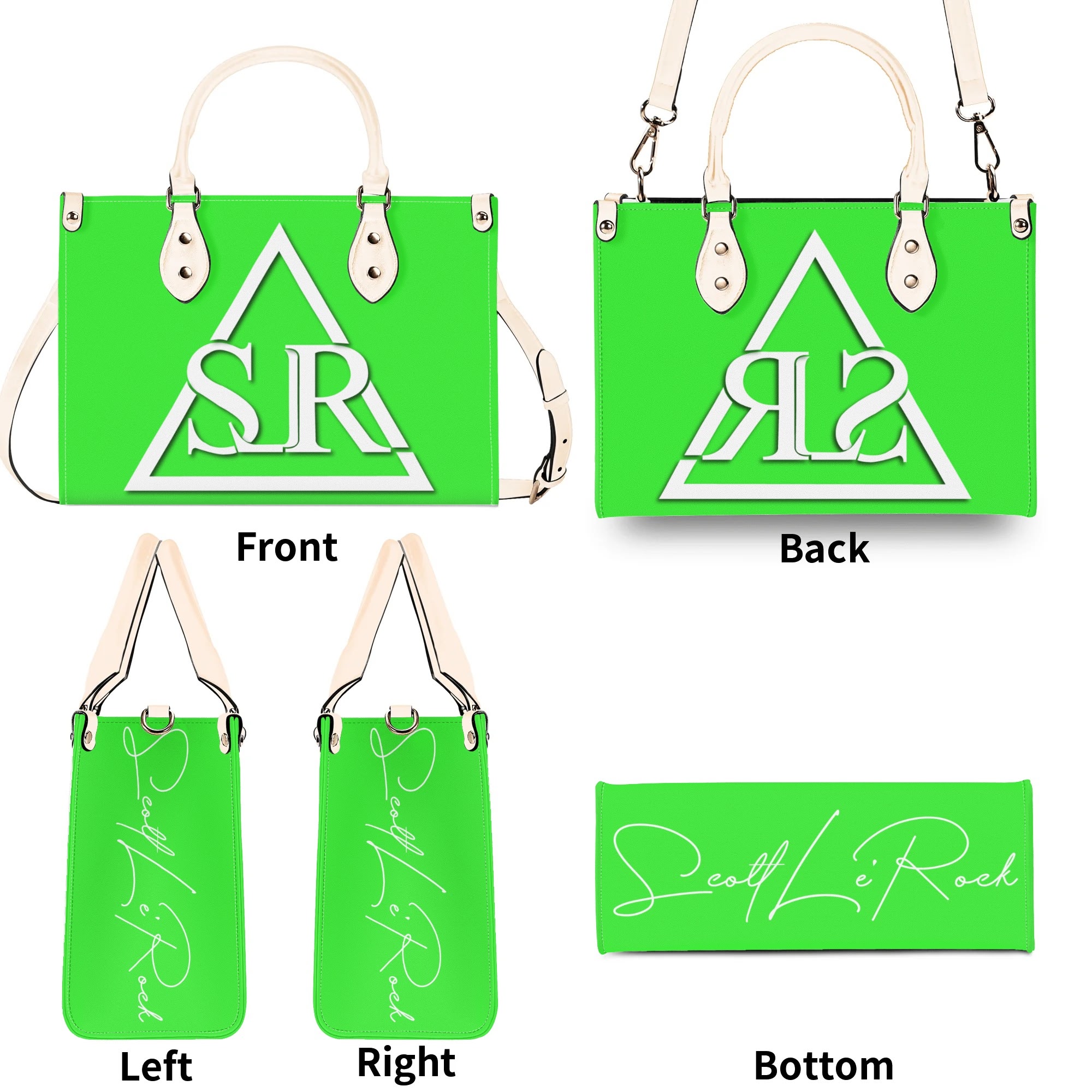 SLR WOMEN'S LIME GREEN LEATHER SCOTT BAG - Image 21