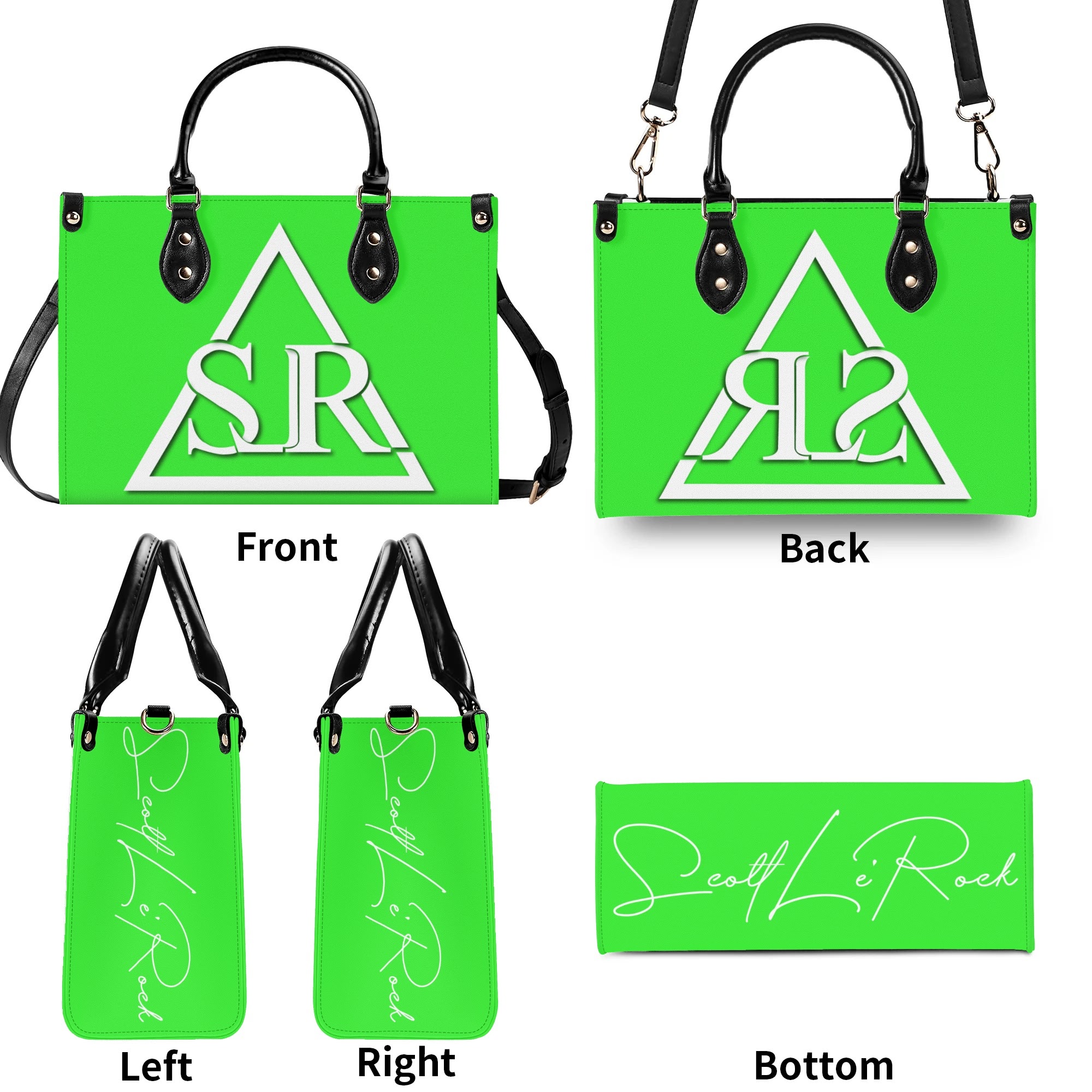 SLR WOMEN'S LIME GREEN LEATHER SCOTT BAG - Image 9