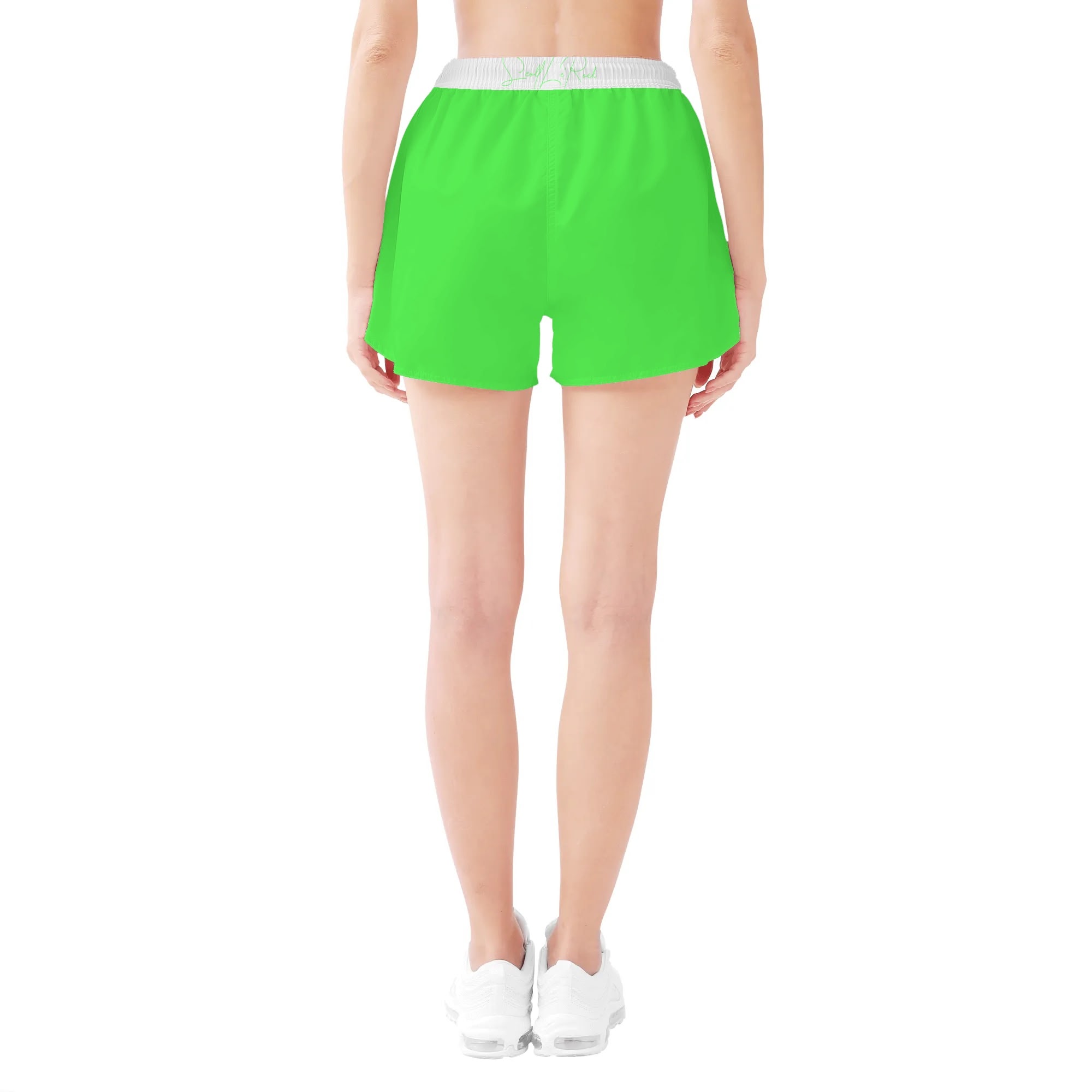 SLR LIME GREEN/WHITE Women's Beach Shorts - Image 4