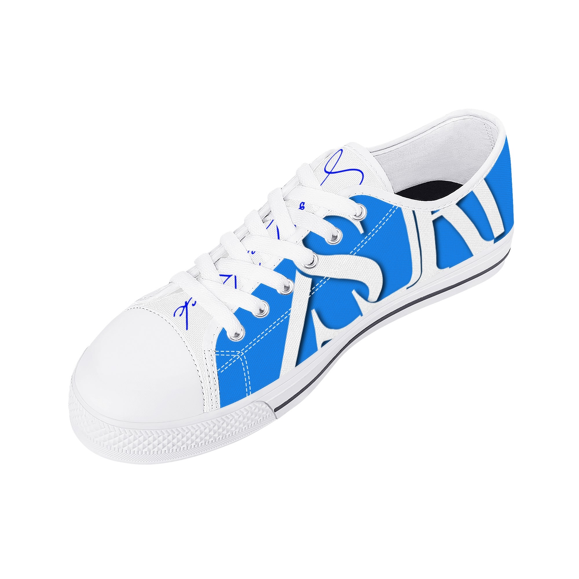 SLR WOMEN'S LIME GREEN/ROYAL BLUE Low Top Canvas Shoes - Image 10
