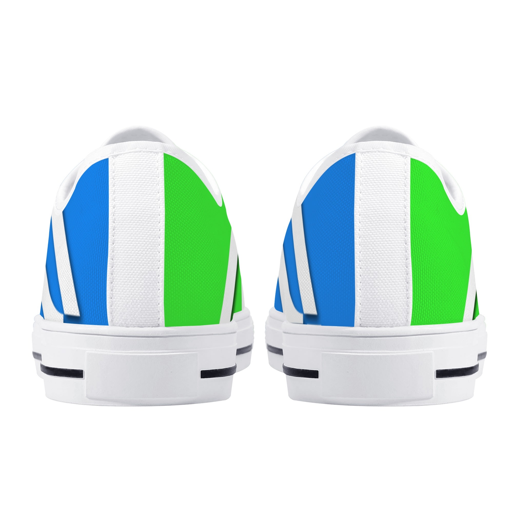 SLR WOMEN'S LIME GREEN/ROYAL BLUE Low Top Canvas Shoes - Image 3