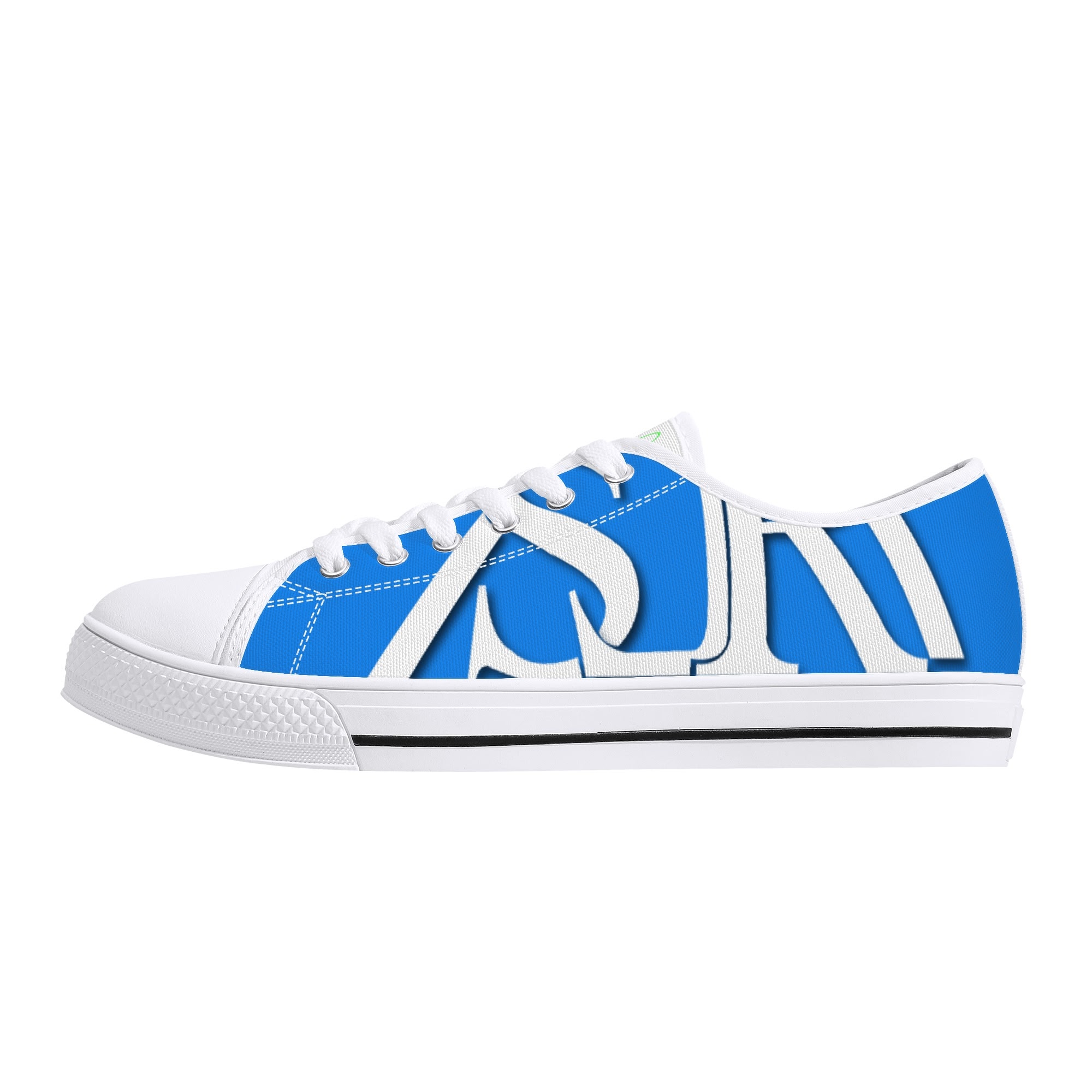 SLR WOMEN'S LIME GREEN/ROYAL BLUE Low Top Canvas Shoes - Image 5