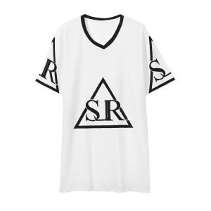 SLR Men's WHITE/BLACK Short Sleeve V Neck T-shirt
