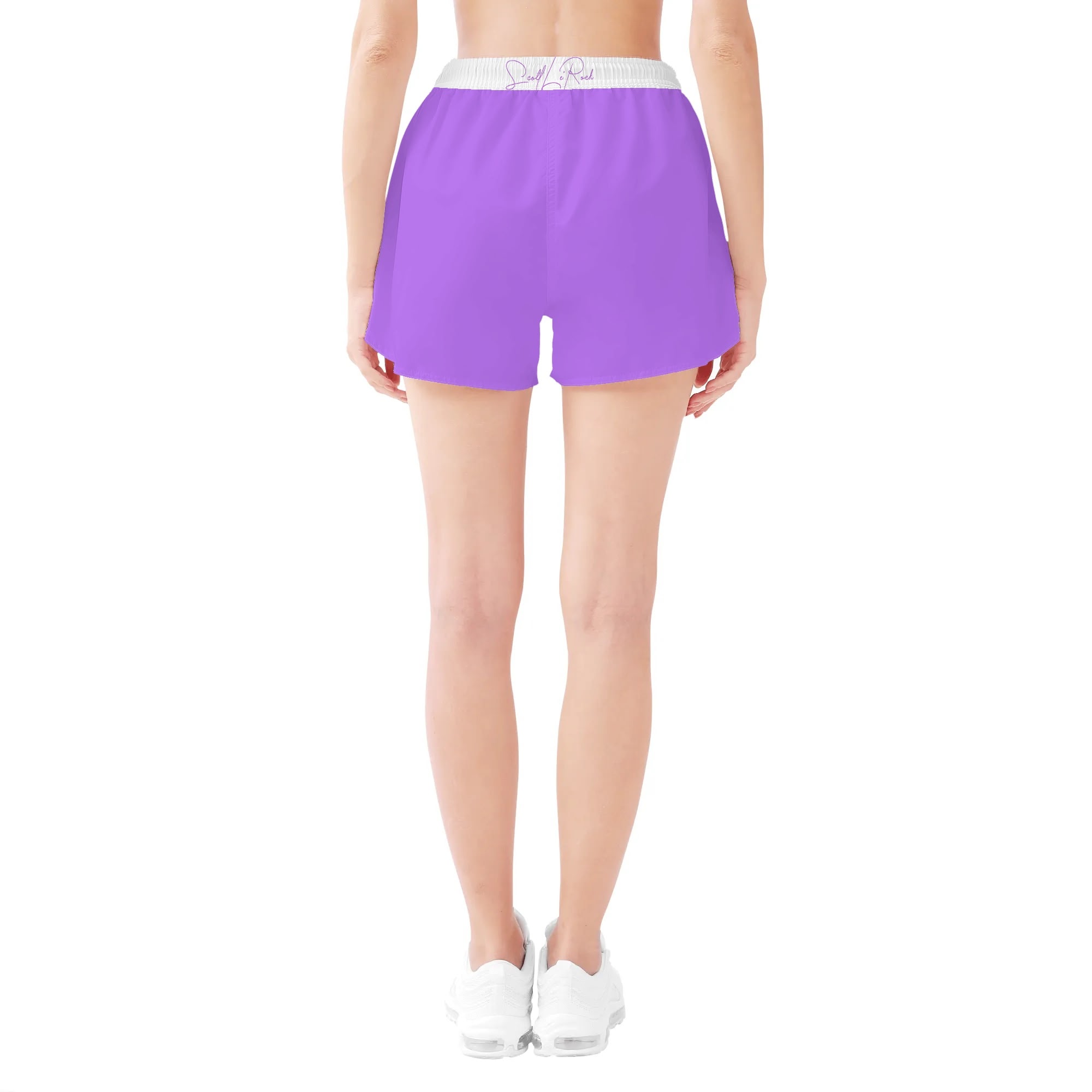 SLR PURPLE/WHITE Women's Beach Shorts - Image 4