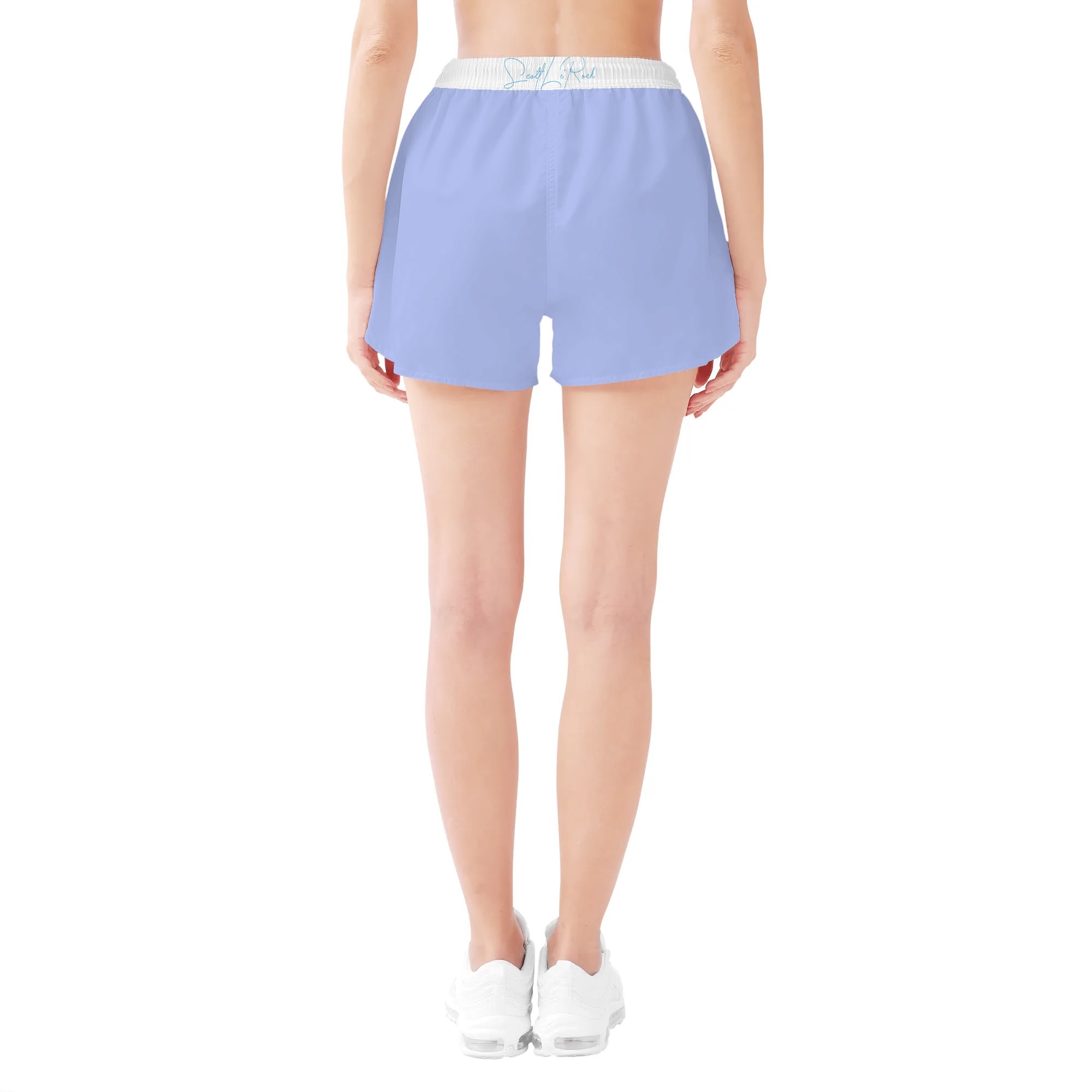 SLR SKY BLUE/WHITE Women's Beach Shorts - Image 4