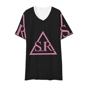 SLR Men's BLACK/PINK V Neck Tshirt