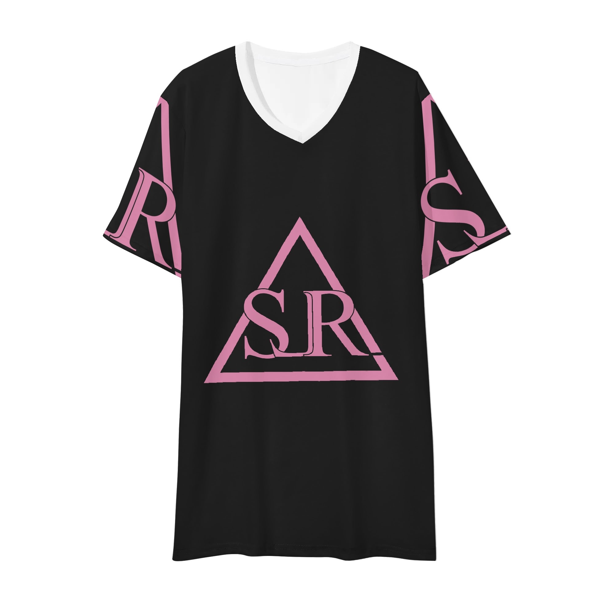 SLR Men's BLACK/PINK V Neck Tshirt
