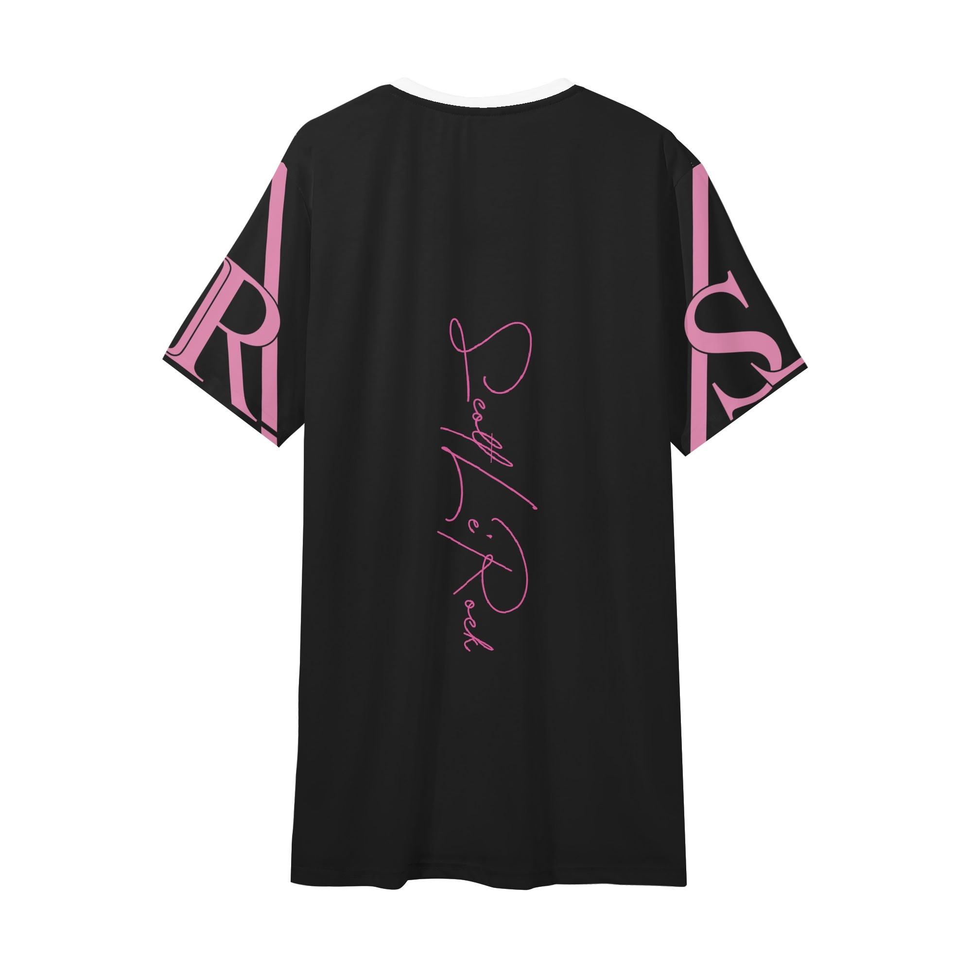 SLR Men's BLACK/PINK V Neck Tshirt - Image 2