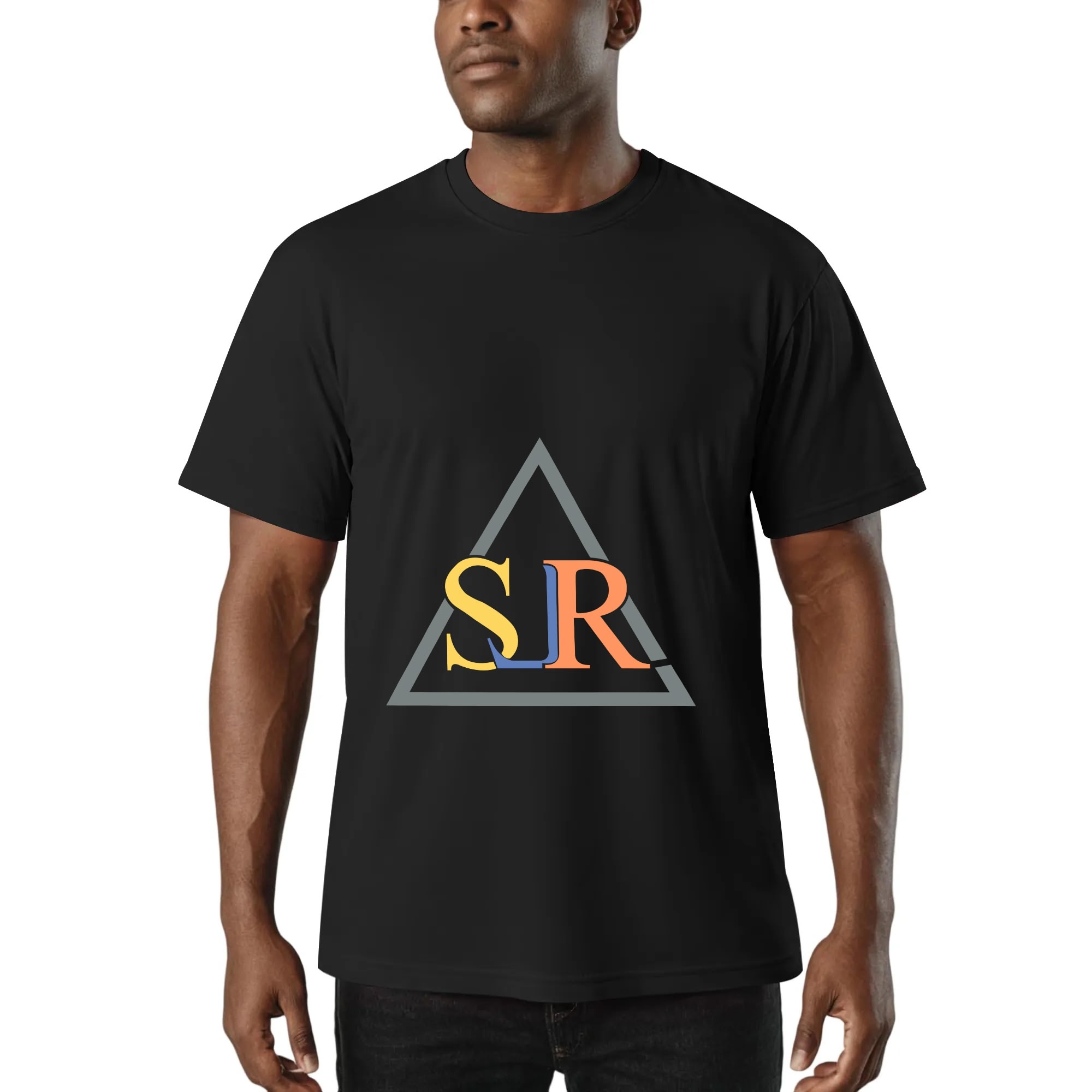 SLR GRAY/GOLD/BLUE TRI-ANGLE men's T Shirt - Image 6