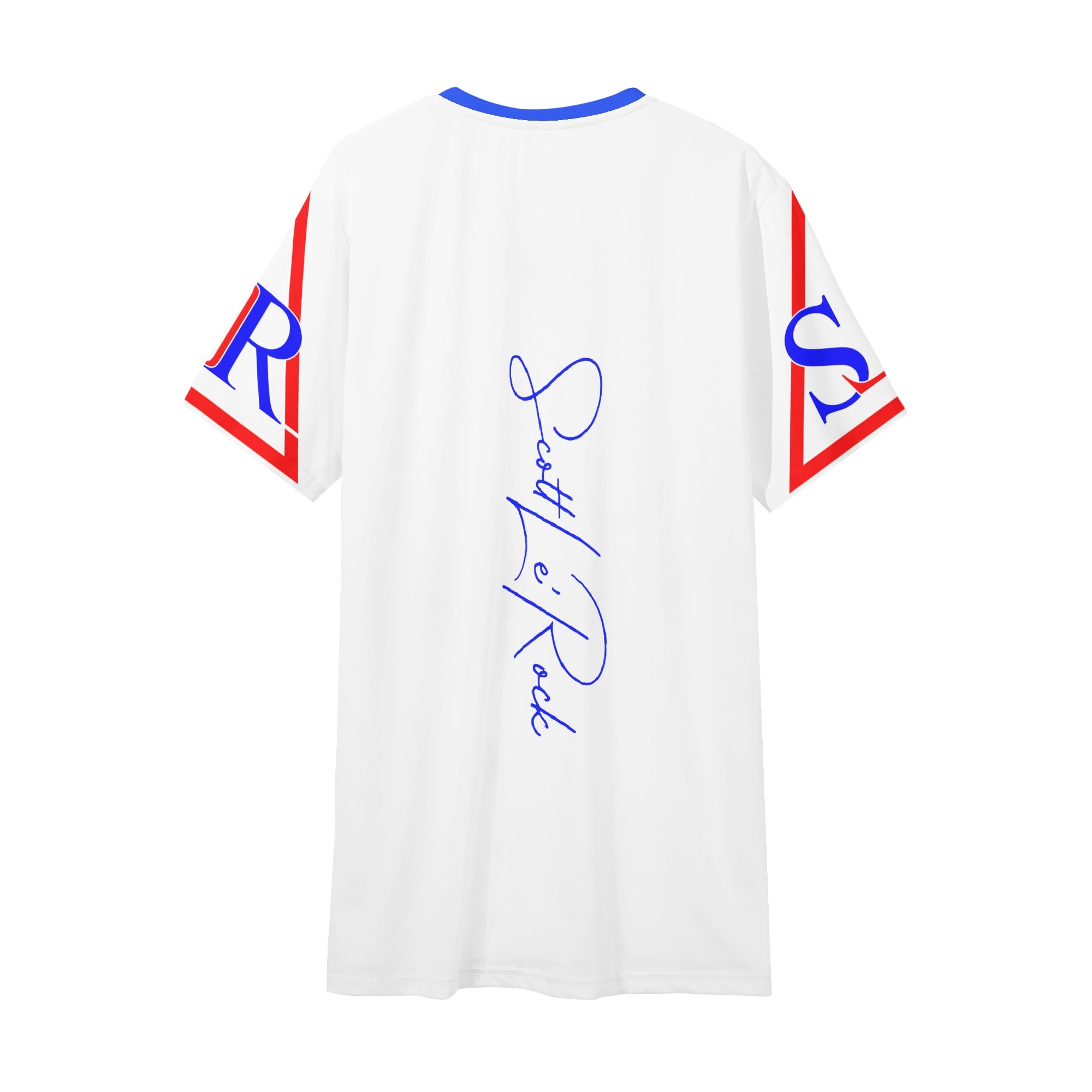 SLR Men's WHITE/RED/ROYAL BLUE Short Sleeve V Neck T-shirt - Image 2