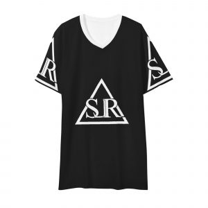 SLR Men's BLACK/WHITE Short Sleeve V Neck T-shirt