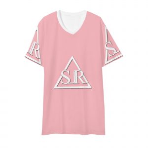 SLR Men's PINK/WHITE Short Sleeve V Neck T-shirt
