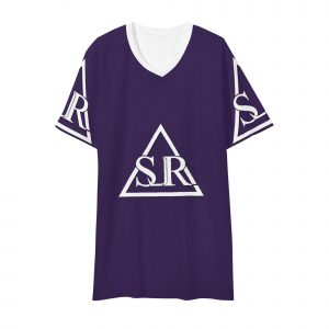 SLR Men's NAVY BLUE/WHITE Short Sleeve V Neck T-shirt