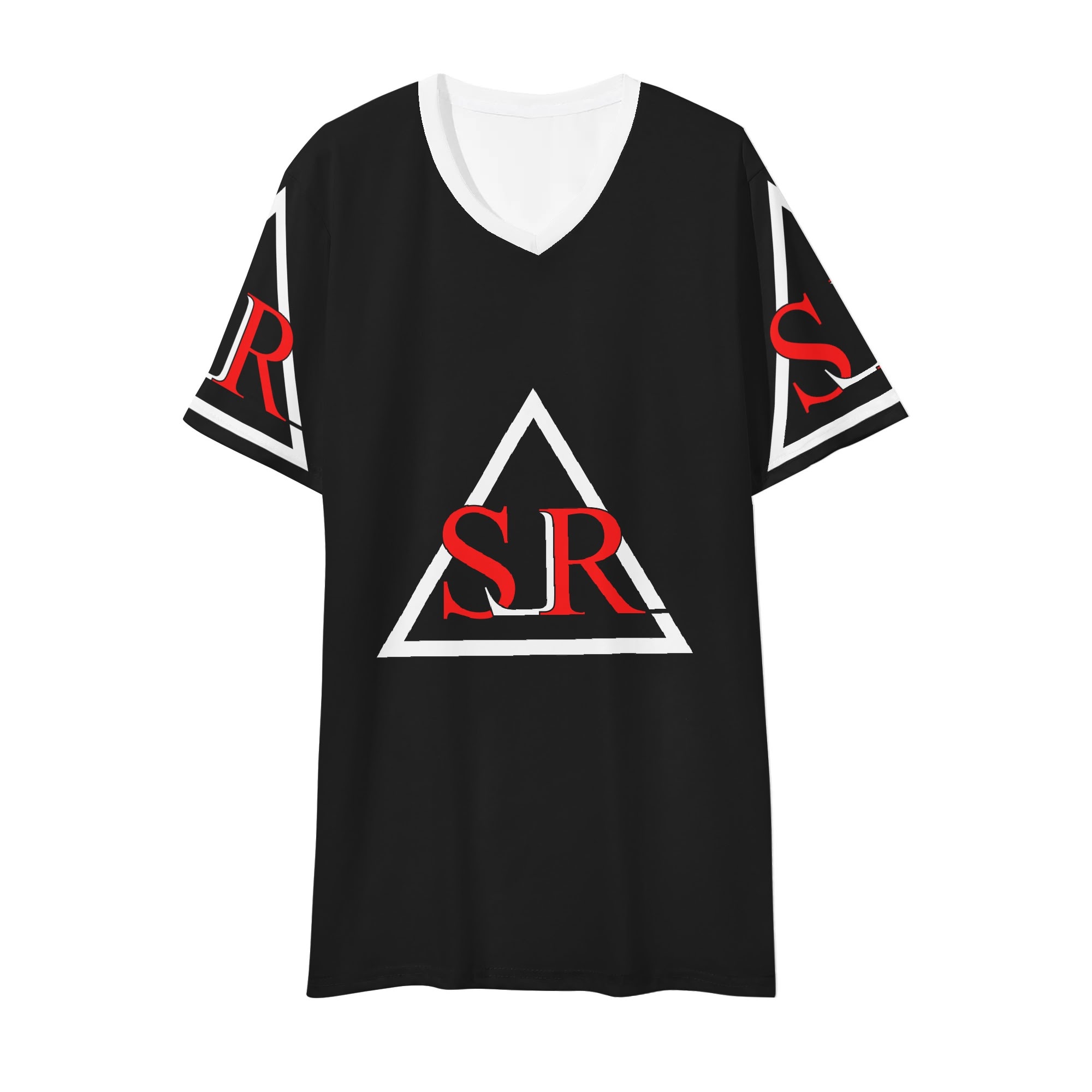 SLR Men's BLACK/RED/WHITE V Neck T-shirt
