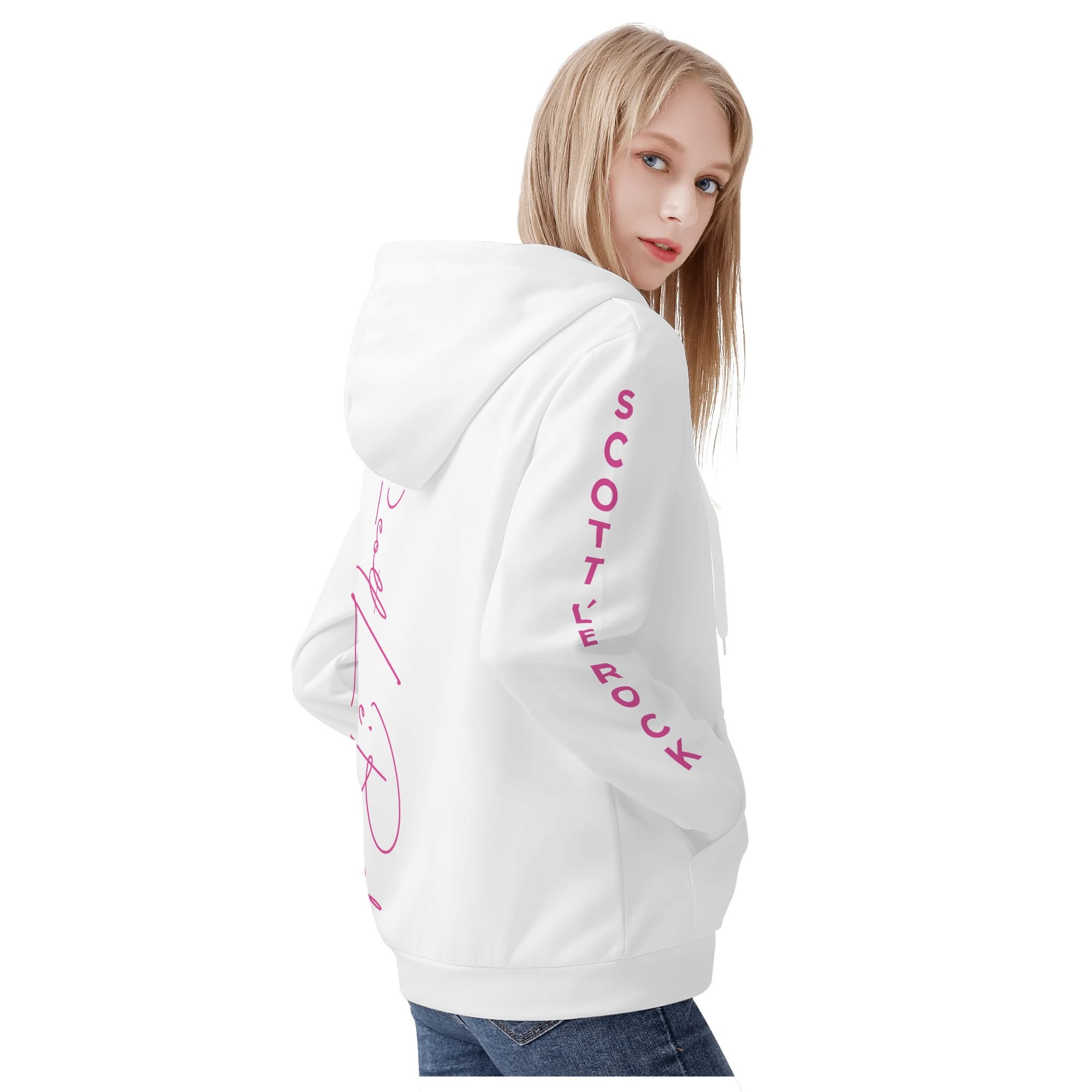 SLR Women's White/Pink Zip Up Hoodie - Image 5