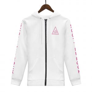 SLR Women's White/Pink Zip Up Hoodie