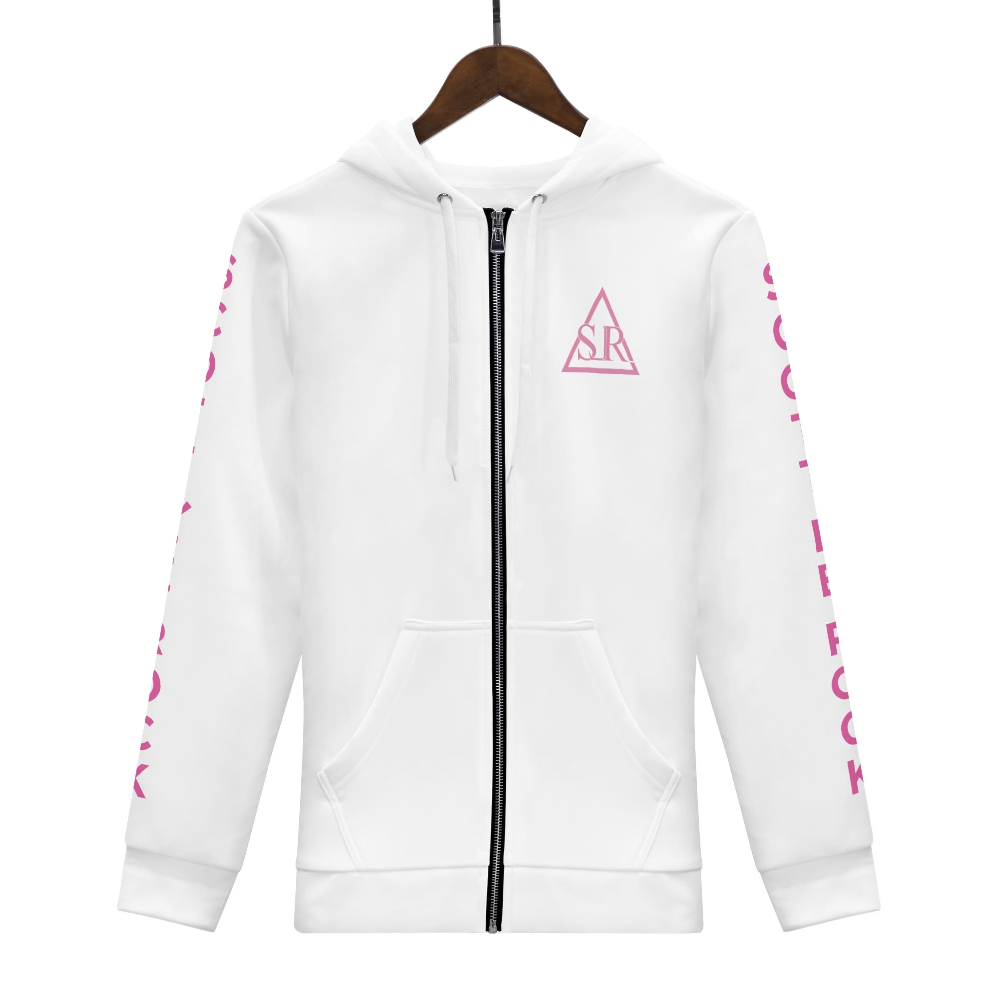SLR Women's White/Pink Zip Up Hoodie