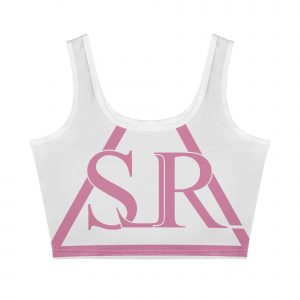 SLR Women's White/Pink Sleeveless Crop Top