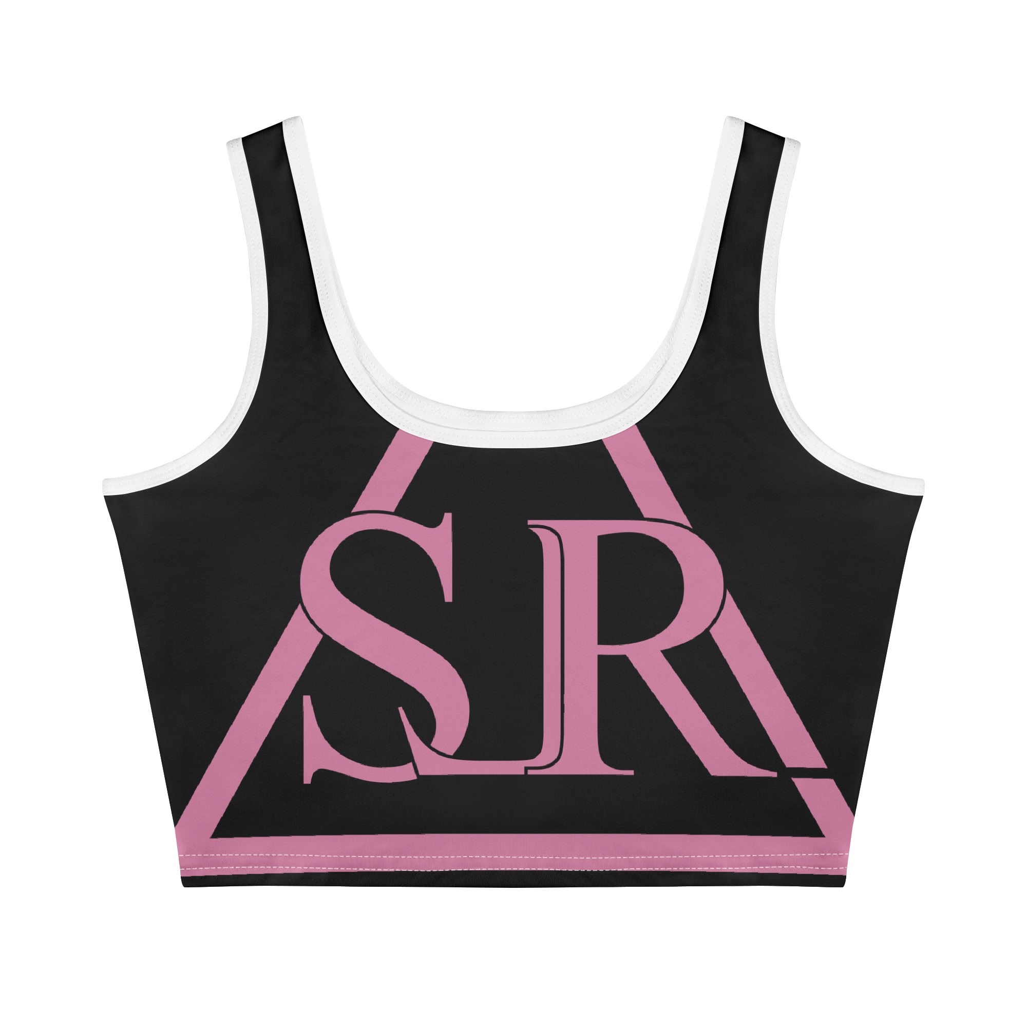 SLR Women's Black/Pink Sleeveless Crop Top
