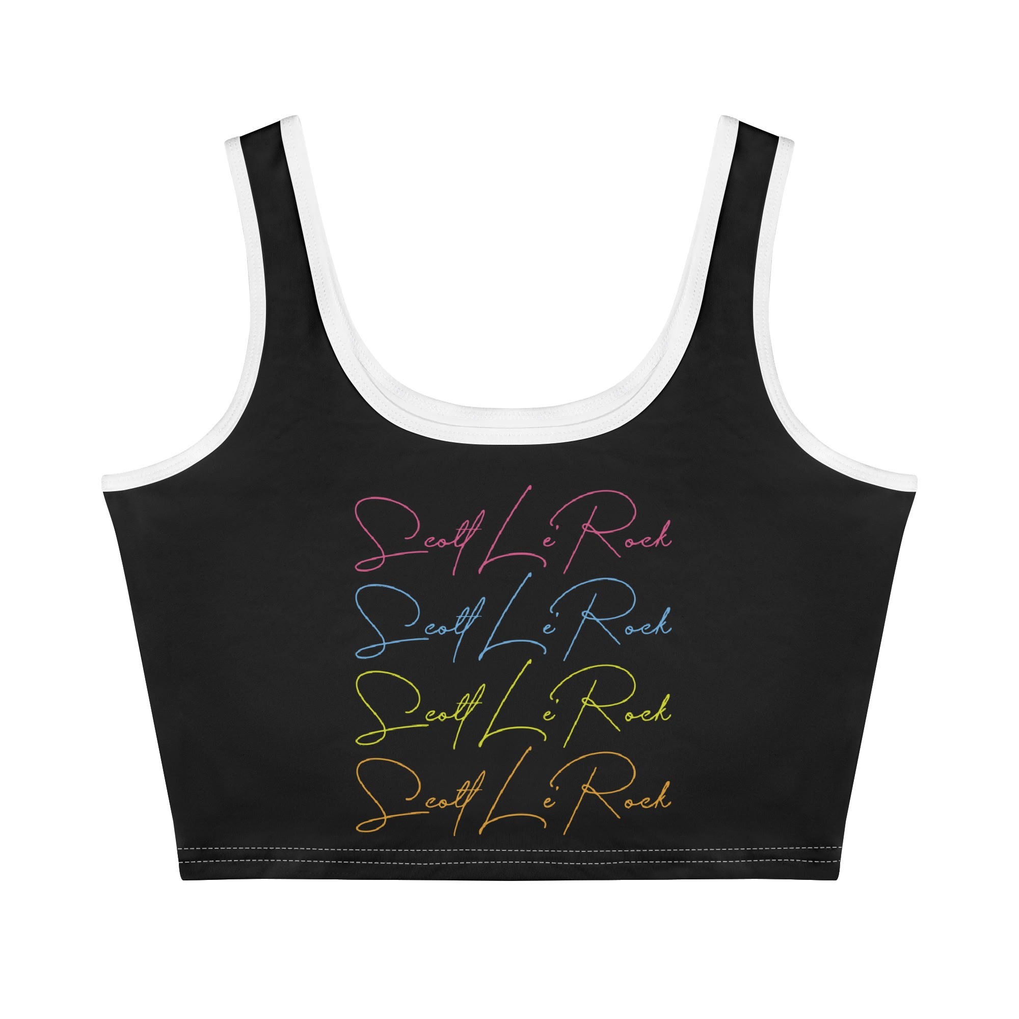 SLR Women's Black/Tri-Color Sleeveless Crop Top #2