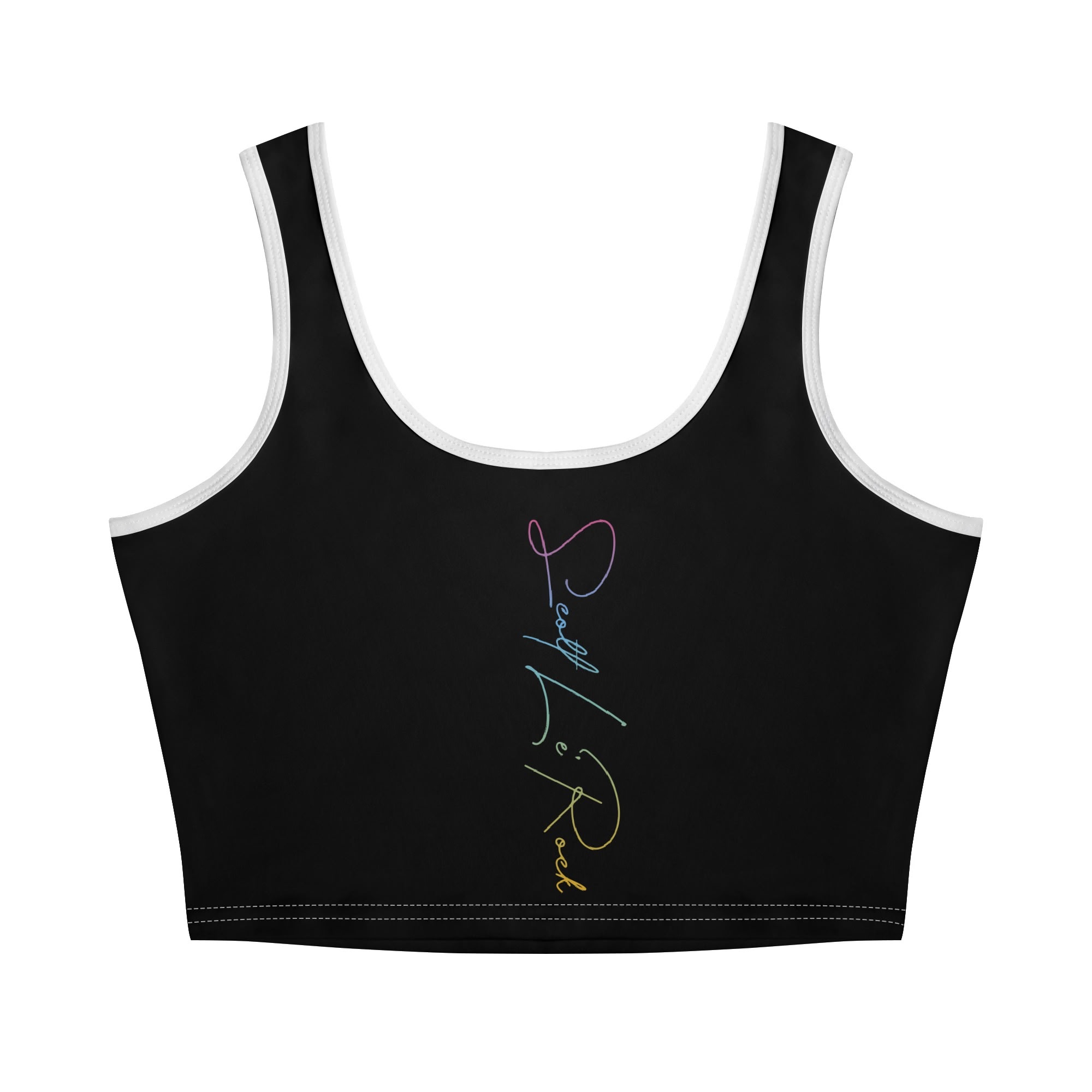 SLR Women's Black/Tri-Color Sleeveless Crop Top #2 - Image 2