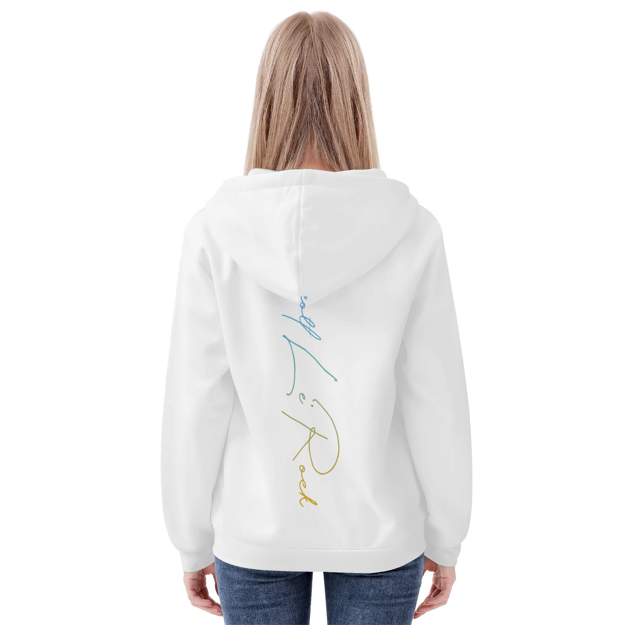 SLR Women's White/Tri-color #2 Zip Up Hoodie - Image 3