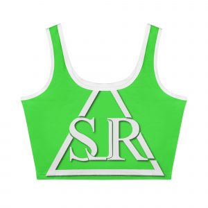 SLR Women's Lime Green/White Sleeveless Crop Top