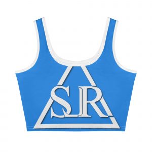 SLR Women's Sea Blue/Lime Green Sleeveless Crop Top