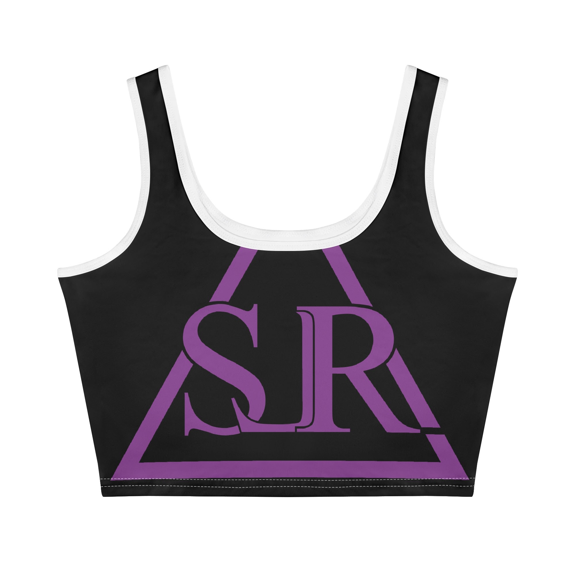 SLR Women's Black/Purple Sleeveless Crop Top