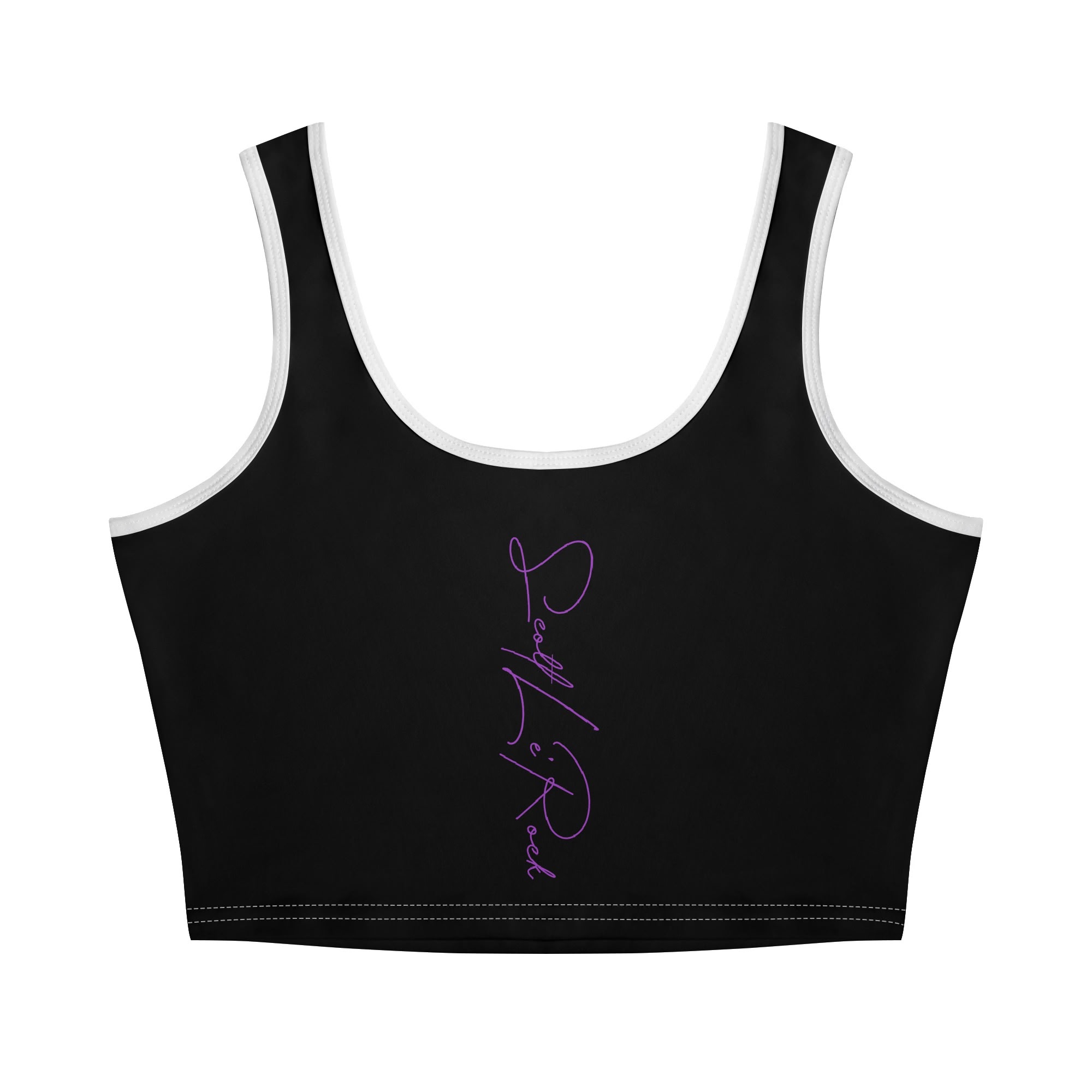 SLR Women's Black/Purple Sleeveless Crop Top - Image 2