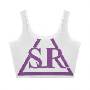 SLR Women's White/Purple Sleeveless Crop Top